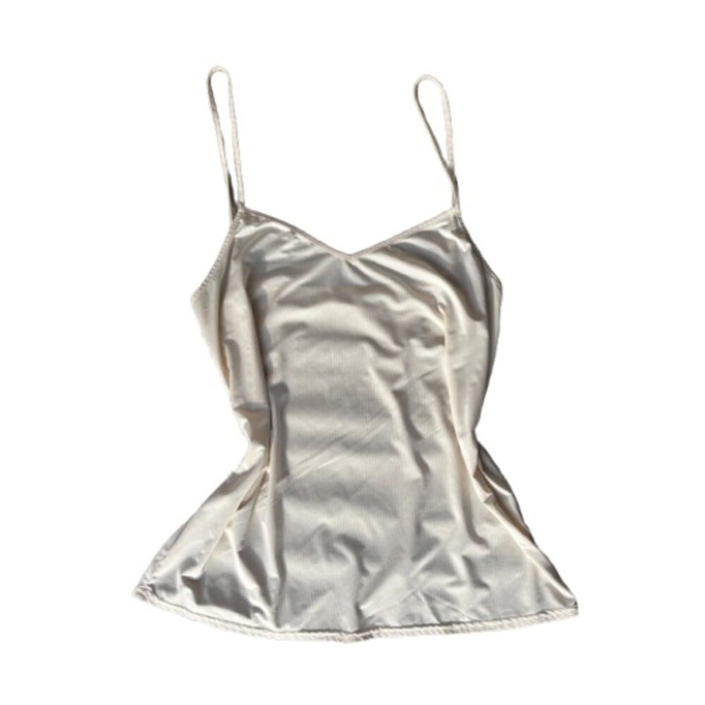 Soft Ivory Spaghetti adjustable Strap Camisole Large L undershirt cami
